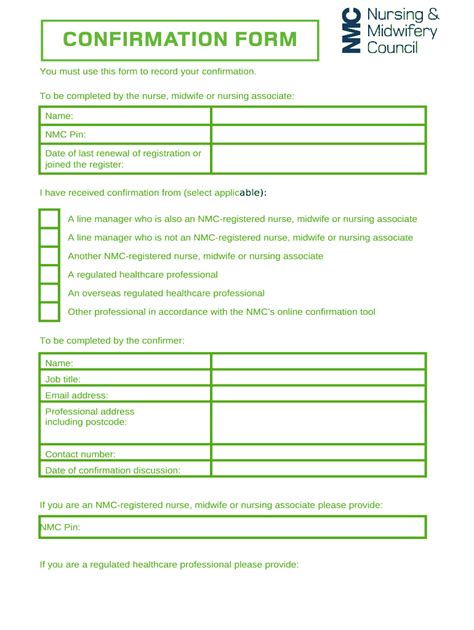 nmc revalidation confirmation form online.